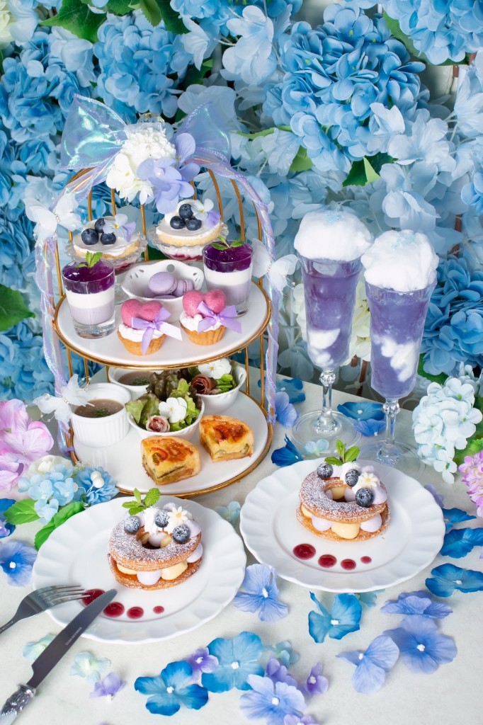 紫陽花をイメージしたアフターヌーンティー